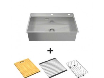 Chậu 1 hộc Inox 304 Hafele HS24-SSN1S-7650 - 567.20.627 (760x500x220mm) - Kèm phụ kiện